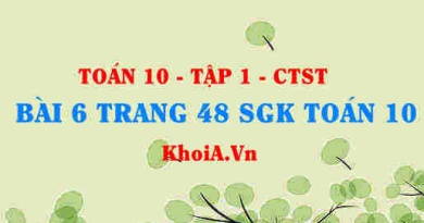 Bài 6 trang 48 SGK Toán 10 tập 1 Chân trời sáng tạo